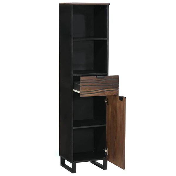 vidaXL Шкаф за мивка в баня Орех 38 x 33 x 160 см Инженерно дърво