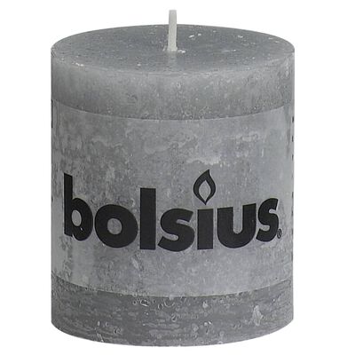 Bolsius Свещи рустик колони, 6 бр, 80x68 мм, светлосиви