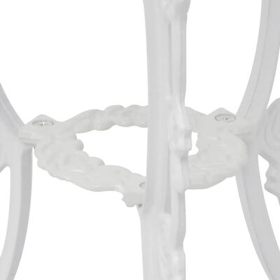 vidaXL Бистро комплект, 3 части, лят алуминий, бял