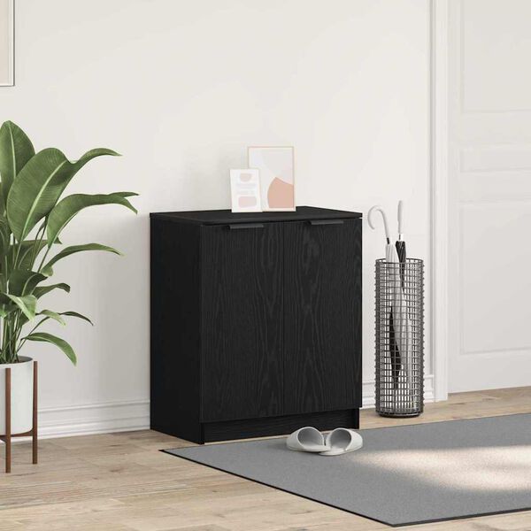 vidaXL Шкаф за обувки Черния дъб 59 x 35 x 70 см Инженерно дърво