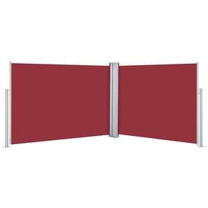 vidaXL Прибираща се странична тента, червена, 100x1000 см
