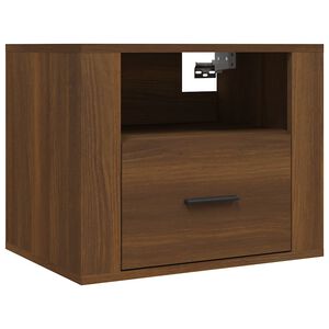 vidaXL Нощно шкафче за стенен монтаж, кафяв дъб, 50x36x40 см