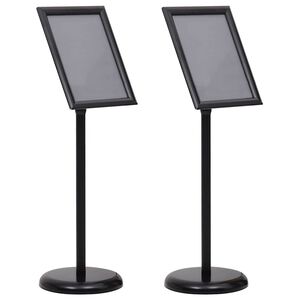 vidaXL Стойки за плакати 2 бр. Черно 32.7 x 24 x 108 см Алуминий