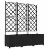 vidaXL Градинска саксия 3 бр. Черно 120 x 40 x 143 см ПП