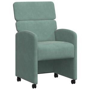 vidaXL Столове с Колела 2 бр. Кадифе морско зелено 58 x 65 x 98 см