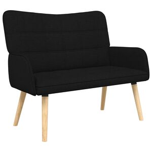 vidaXL Диван с два места Черен 115 x 61 x 87 см текстил