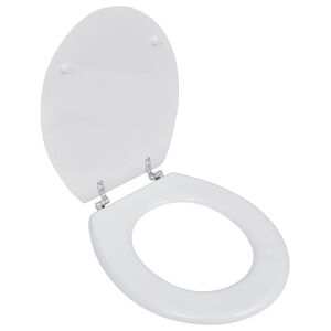 vidaXL WC тоалетна седалка МДФ капак изчистен дизайн бяла
