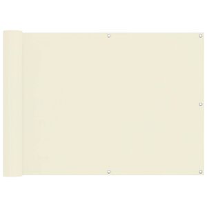 vidaXL Балконен екран Крем 75 x 200 cm Оксфордска тъкан