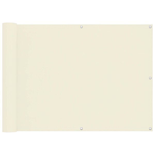 vidaXL Балконен екран Крем 75 x 200 cm Оксфордска тъкан