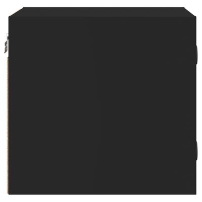 vidaXL Нощно шкафче със стъклена врата черно 35x37x35 см