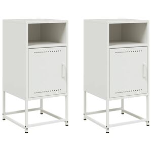 vidaXL Нощни шкафчета 2 бр бял 36x39x78 см стомана