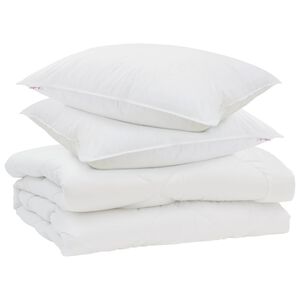 vidaXL Завивка с възглавница 3 pcs Бяло Микрофибър