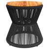 vidaXL Маса за кафе с телена основа черна Ø 45x44 см масивна акация