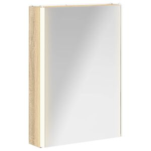 vidaXL Шкаф с огледало за баня Сонома дъб 43 x 11,5 x 60,5 см