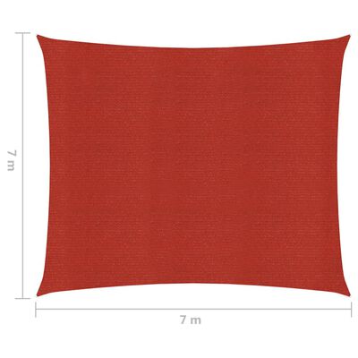 vidaXL Платно-сенник, 160 г/м², червено, 7x7 м, HDPE