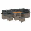 vidaXL Градински Софа Комплект с възглавница със съхранение 9 pcs Сив