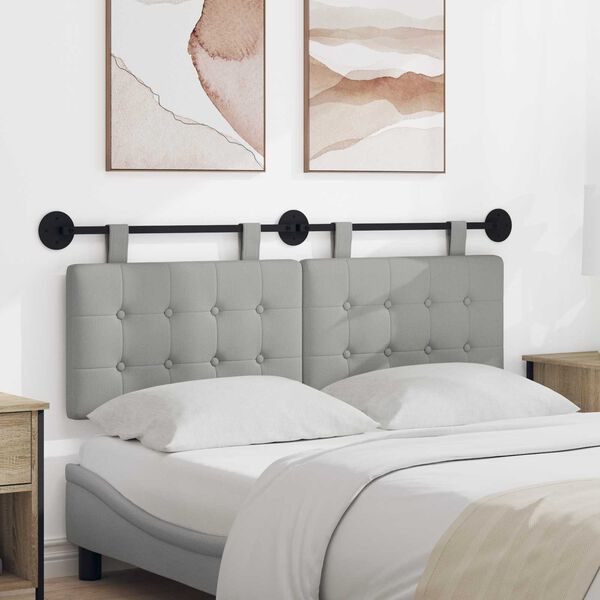 vidaXL Висяща табла Облачно сиво 130 x 55 x 5 см текстил