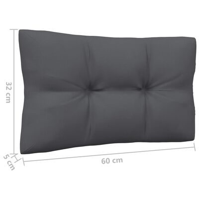 vidaXL Градински среден диван с възглавници антрацит, сив, бор масив