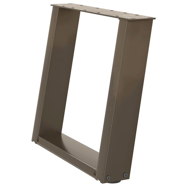 vidaXL Крака за масичка за кафе, U-образни, 2 бр., естествена стомана, 50 x (42-43) см, стомана