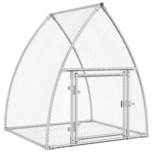 vidaXL Клетка за зайци сребриста 105x100x120 см поцинкована стомана