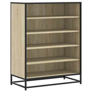 vidaXL Шкаф за обувки Сонома дъб 75x38x97,5cm Обработено дърво и метал