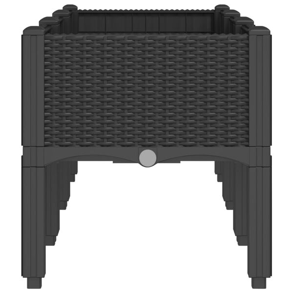 vidaXL Градинска кашпа с крака, черна, 120x40x42 см, PP