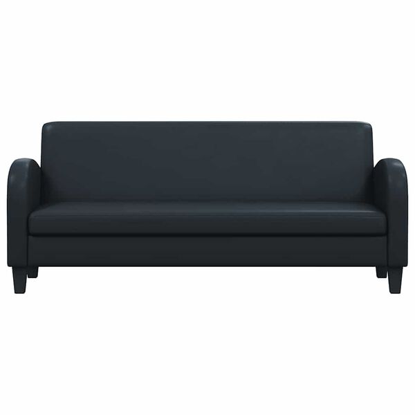 vidaXL Комплект дивани от 2 части, изкуствена кожа, черен