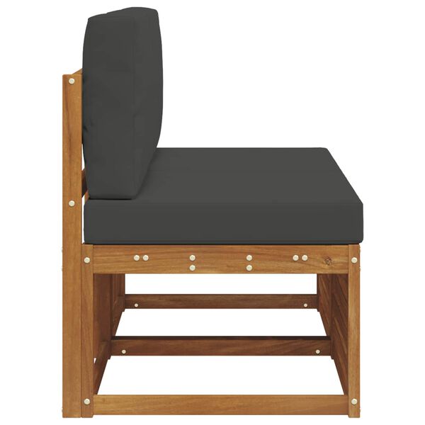 vidaXL 2 Брой Среден диван за открито Солидно акациево дърво Естествен