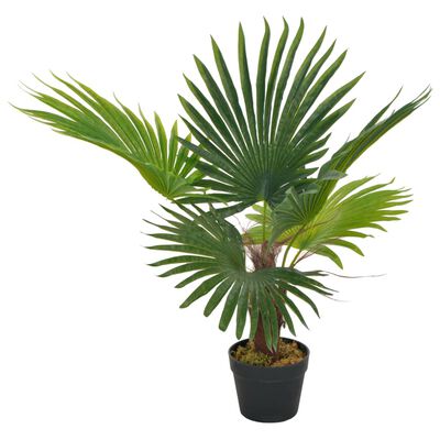 vidaXL Изкуствено растение палма със саксия, зелено, 70 см