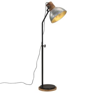 vidaXL Подова лампа, 25 W, винтидж, сребриста, 30x30x100-150 см, E27