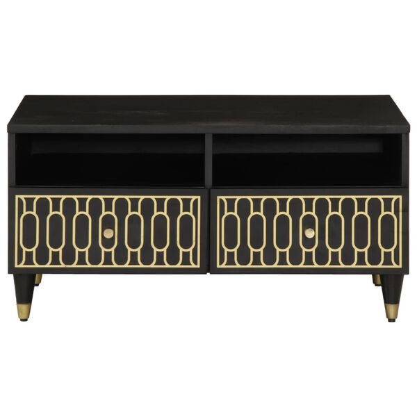 vidaXL Маса за кафе, 80x54x40 см, мангово дърво масив