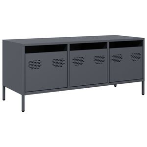 vidaXL ТВ шкаф, антрацит, 101,5x39x43,5 см, студеновалцувана стомана