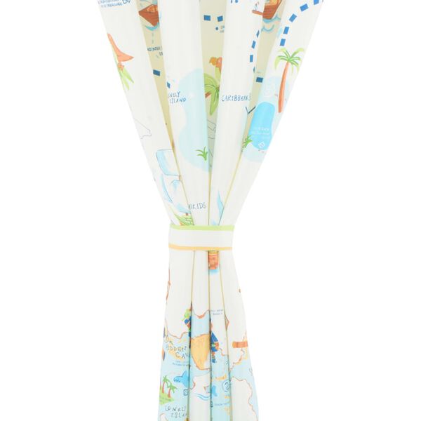 vidaXL Детски блекаут завеси с принт, 2 бр, 140x240 см, опознай света