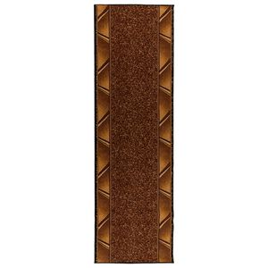 vidaXL Килим с пътека FLORNES Тъкан Кафяво Зигзаг 67 x 150 cm ПП 7 mm