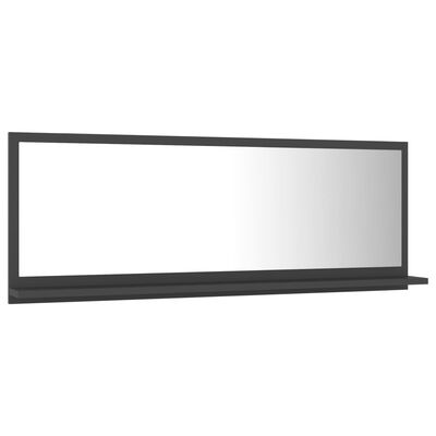 vidaXL Огледало за баня, сиво, 100x10,5x37 см, ПДЧ