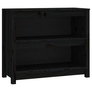 vidaXL Библиотека, черна, 80x35x68 см, бор масив