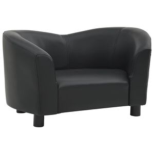 vidaXL Кучешки диван, черен, 67x41x39 см, изкуствена кожа