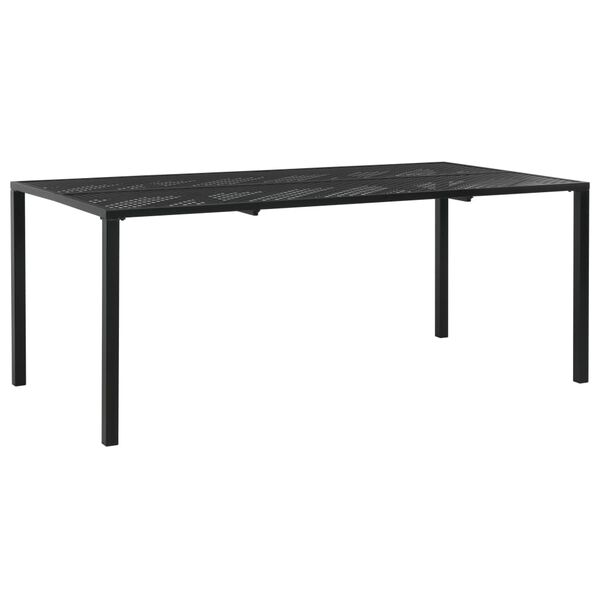 vidaXL Градински трапезен комплект, 7 части, стомана, черен