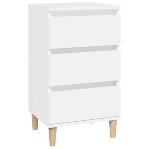 vidaXL Нощно шкафче, бяло, 40x35x70 см, инженерно дърво