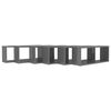 vidaXL Стенни кубични рафтове, 6 бр, сив гланц, 60x15x23 см