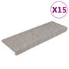 vidaXL Самозалепващи стелки за стълби вид сизал 15бр 65x21x4см сребро