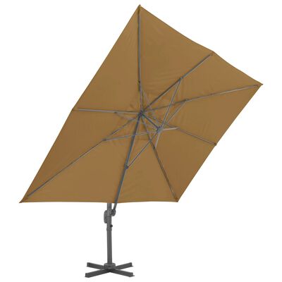 vidaXL Градински чадър чупещо рамо с алуминиев прът 400x300 см таупе