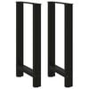 vidaXL Крака за бар маса, черни, 2 бр., 40 x (90-91) см, стомана
