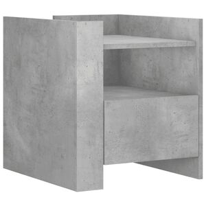vidaXL Нощно шкафче, бетонно сиво, 45x50x50 см, инженерно дърво