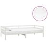 vidaXL Дневно легло с матрак, 90x200 см, бяло, борово дърво масив