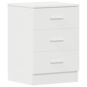 vidaXL Нощно шкафче, бяло, 38x35x56 см, инженерно дърво