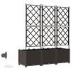 vidaXL Градинска саксия 3 pcs Кафяво Стомана