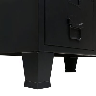 vidaXL Гардероб метален, индустриален стил, 67x35x107 см, черен