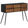vidaXL Конзолна маса с чекмеджета 116x30x76 см регенериран тик масив