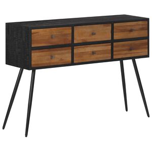 vidaXL Конзолна маса с чекмеджета 116x30x76 см регенериран тик масив